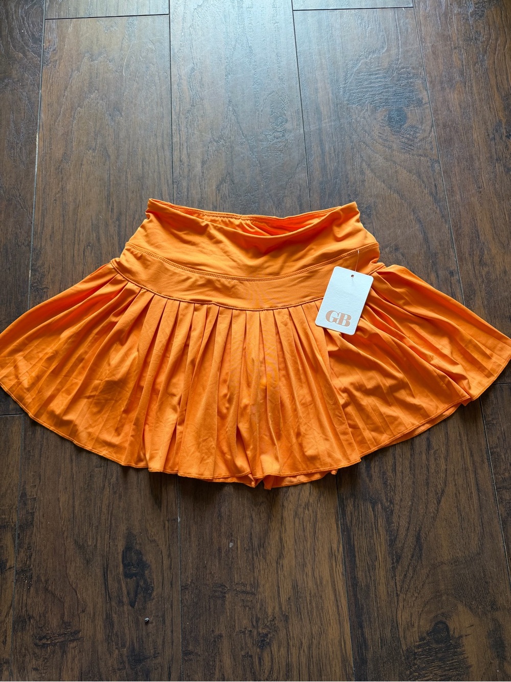 Gianni Bini Bright Orange Pleated tennis, pickleball skirt.